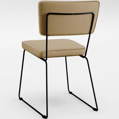 Imagem de Mesa Capri 160cm Off White 6 Cadeiras Allana B05 Faixa Material Sintético Preto Linho Bege Escuro - Lyam Decor