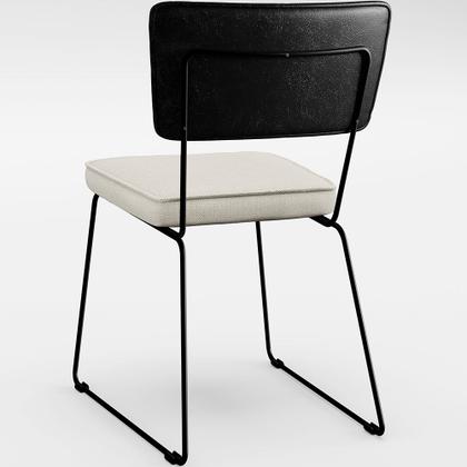 Imagem de Mesa Capri 160cm Off White Com 6 Cadeiras Allana B05 material sintético Preto Linho Champagne - Lyam Decor