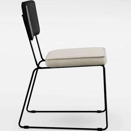 Imagem de Mesa Capri 160cm Off White Com 6 Cadeiras Allana B05 material sintético Preto Linho Champagne - Lyam Decor