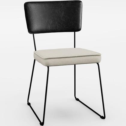 Imagem de Mesa Capri 160cm Off White Com 6 Cadeiras Allana B05 material sintético Preto Linho Champagne - Lyam Decor