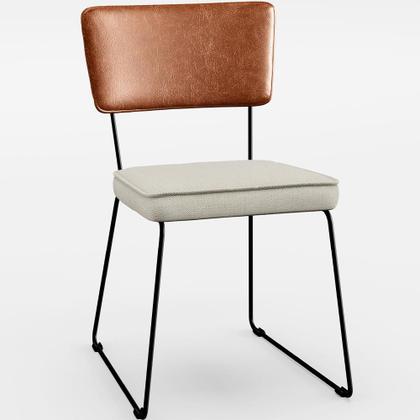 Imagem de Mesa Capri 160cm Off White Com 6 Cadeiras Allana B05 Sintético Camel Linho Champagne - Lyam Decor