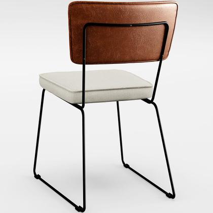 Imagem de Mesa Capri 160cm Off White Com 6 Cadeiras Allana B05 Sintético Camel Linho Champagne - Lyam Decor