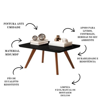 Imagem de Mesa Centro Decoração Ambiente Sala Mdf Apoio Moderno
