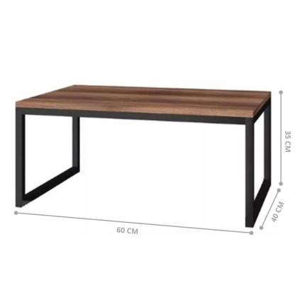 Imagem de Mesa Centro Sala Pés De Ferro Tampo Mdf Carmin Amadeirado