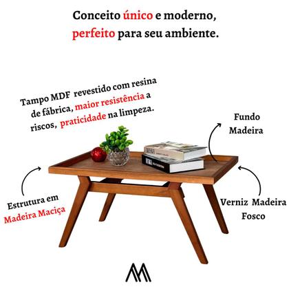 Mesa Centro Sofisticada Sala Estar Decoração Sofá Madeira Maciça Moderna Mesinha - Maraka Imagem de Mesa Centro Sofisticada Sala Estar Decoração Sofá Madeira Maciça Moderna Mesinha