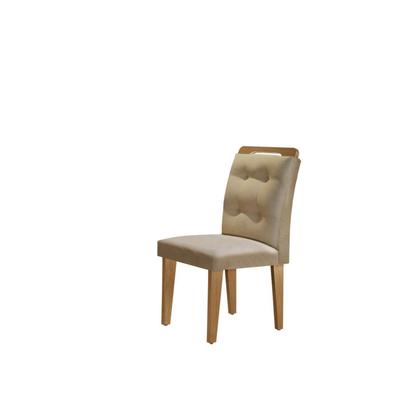 Imagem de Mesa Clarice 120 Tampo MDF Vidro/Canto Reto 4 Cadeiras Valentina Yescasa Bege/Turim/Off White/Imbuia