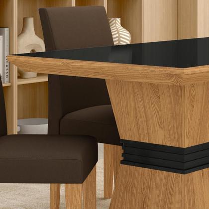 Imagem de Mesa Com 4 Cadeiras 1,36 Versalhes Cin/preto/marrom - Móveis Arapongas