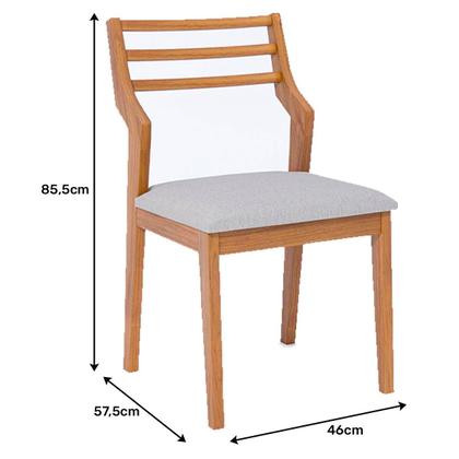 Imagem de Mesa com 4 Cadeiras Damasco Bromelia 1,30 Sala de Jantar Moderna Madeira/Off White/Linho Cinza