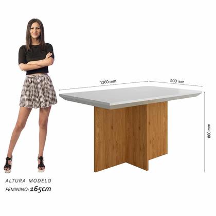 Imagem de Mesa Com 4 Cadeiras Duda 1,36 Cin/off White/bege - Móveis Arapongas