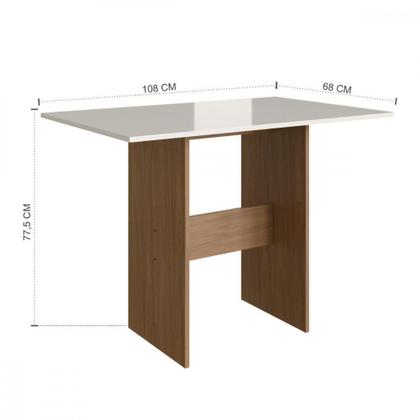 Imagem de Mesa Com 4 Cadeiras Karla Freijo Com Off White Cacau Indekes