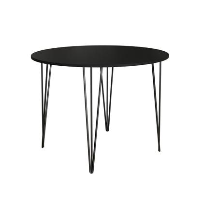 Imagem de Mesa com 4 Cadeiras Katrina Preta Elen Hairpin 110cm Jantar Preta com Ferro Preto