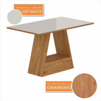 Imagem de Mesa Com 4 Cadeiras Nápoles 1,36 Cinamomo/off/bege - Móveis Arapongas