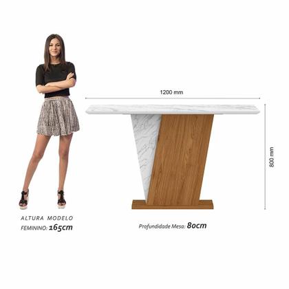 Imagem de Mesa Com 4 Cadeiras Qatar 1,20 Cin/carraro Bra/cap - Móveis Arapongas