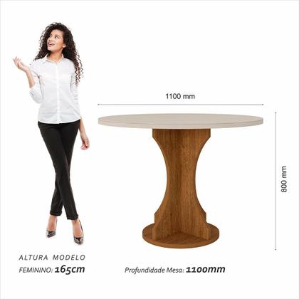 Imagem de Mesa Com 4 Cadeiras Redonda C/vidro Santorini Fre/off/material sintético Beg - M.a