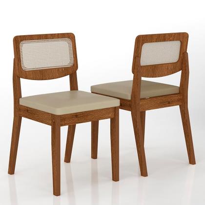 Imagem de Mesa Com 4 Cadeiras Redonda C/vidro Santorini Fre/off/material sintético Beg - M.a