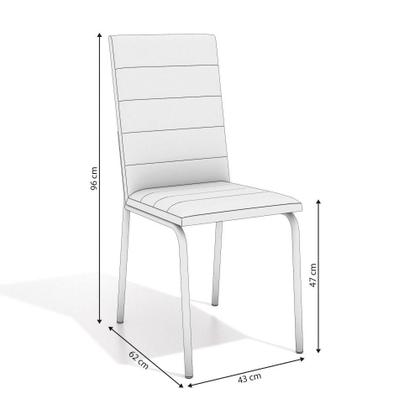 Imagem de Mesa Com 6 Cadeiras 120 x 80 cm Kappesberg Com Tampo de Vidro Base Cromada