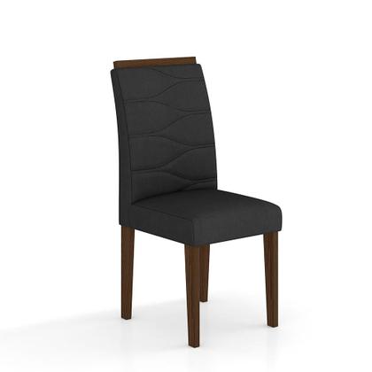 Imagem de Mesa Com 6 Cadeiras 1,60 ávila Imbuia/preto/preto - Móveis Arapongas