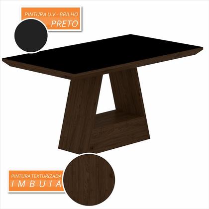 Imagem de Mesa Com 6 Cadeiras 1,60 ávila Imbuia/preto/preto - Móveis Arapongas