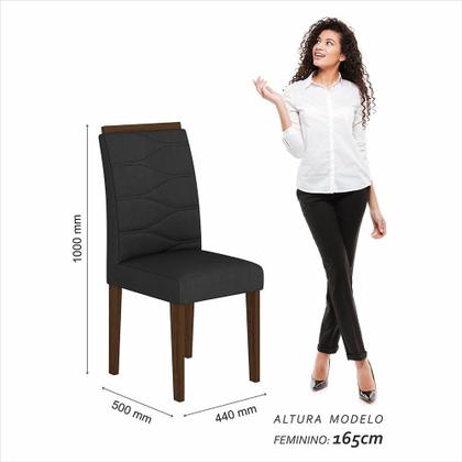 Imagem de Mesa Com 6 Cadeiras 1,60 ávila Imbuia/preto/preto - Móveis Arapongas