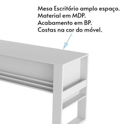 Imagem de Mesa com Aplique para Escritório Home Office ME4146 MDP Branco G69 - Gran Belo