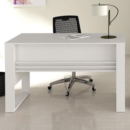 Imagem de Mesa com Aplique para Escritório Home Office ME4146 MDP Branco G69 - Gran Belo