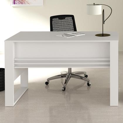 Imagem de Mesa com Aplique para Escritório Home Office ME4146 MDP Branco G69 - Gran Belo