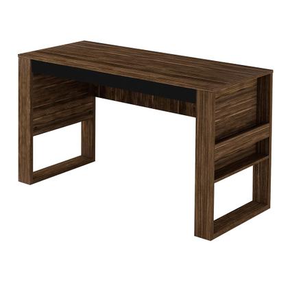 Imagem de Mesa com Aplique para Escritório Home Office ME4146 MDP Nogal/Preto G69 - Gran Belo