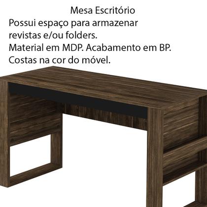 Imagem de Mesa com Aplique para Escritório Home Office ME4146 MDP Nogal/Preto G69 - Gran Belo
