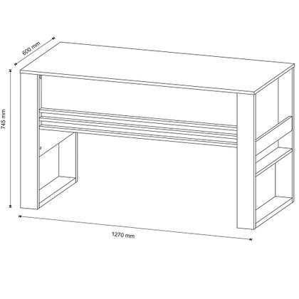 Imagem de Mesa com Aplique para Escritório Home Office ME4146 MDP Nogal/Preto G69 - Gran Belo