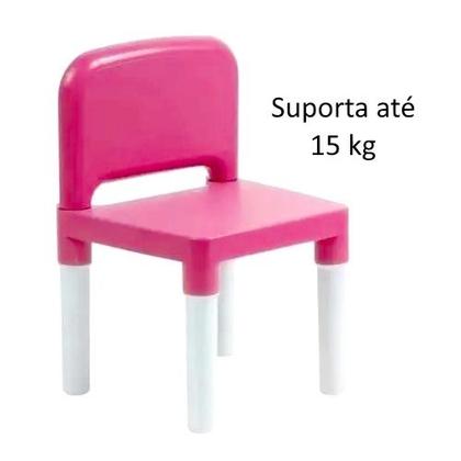 Imagem de Mesa com Cadeira para Meninas Rosa Princesas Monta e Desmonta Até 15kg Styll