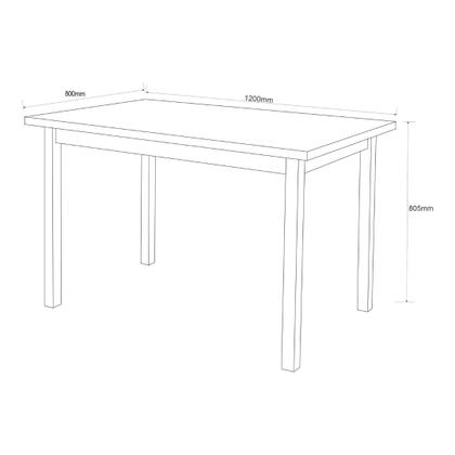Imagem de Mesa com Cadeiras 120cm MDF Pinus Estofado Design Moderno
