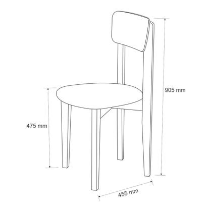 Imagem de Mesa com Cadeiras 120cm MDF Pinus Estofado Design Moderno