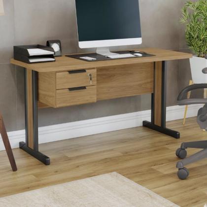 Imagem de Mesa com Gaveteiro Escritório Home Office 1,5m 2 Gavetas