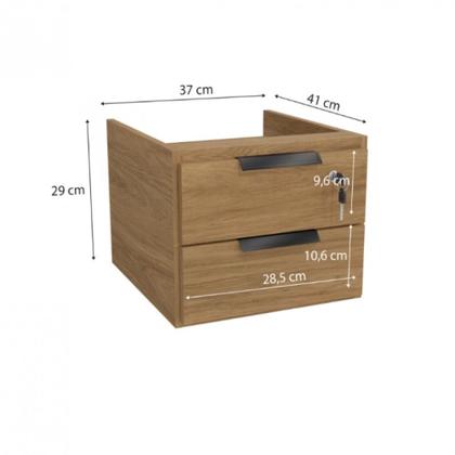 Imagem de Mesa com Gaveteiro Escritório Home Office 1,5m 2 Gavetas