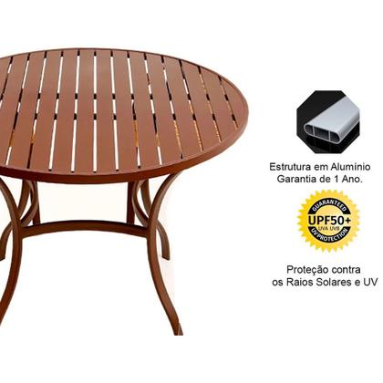 Imagem de Mesa com Tampo Ripado Alumínio para Cozinha, Edícula e Piscina Trama Original