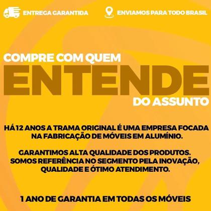 Imagem de Mesa com Tampo Ripado Alumínio para Cozinha, Edícula e Piscina Trama Original