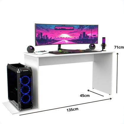 Imagem de Mesa Compacta Com Espaço 2 Monitores Gamer Ideal Industrial Madri