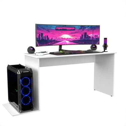 Imagem de Mesa Compacta Com Espaço 2 Monitores Gamer Ideal Industrial Madri