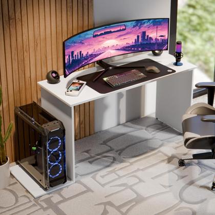 Imagem de Mesa Compacta Com Espaço 2 Monitores Gamer Ideal Industrial Madri