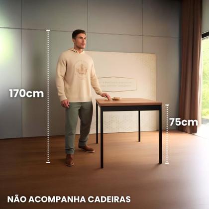Imagem de Mesa Compacta de MDF com Base Metálica  Ideal para 4 Pessoas Varanda