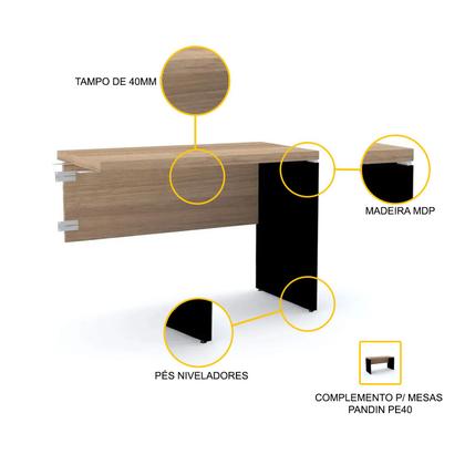 Imagem de Mesa complemento 90x45 pandin pe40 - naturalle