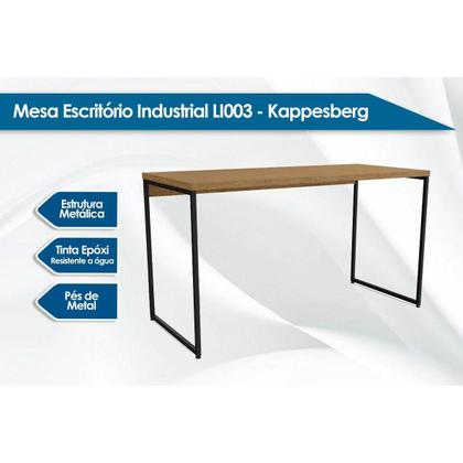 Imagem de Mesa Computador Casal Industrial LI003 Freijo/Preto - Kappesberg