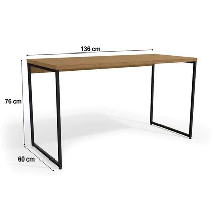 Imagem de Mesa Computador Casal Industrial LI003 Freijo/Preto - Kappesberg