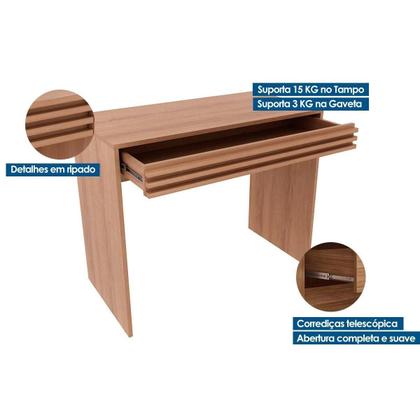 Imagem de Mesa Computador Escrivaninha c/ 1 Gaveta Ripada ME4173 Amêndoa - Tecno Mobili