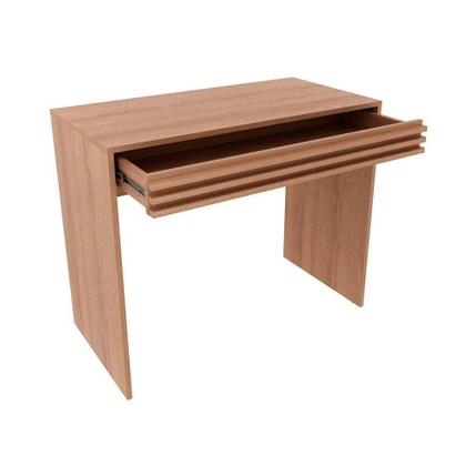 Imagem de Mesa Computador Escrivaninha c/ 1 Gaveta Ripada ME4173 Amêndoa - Tecno Mobili