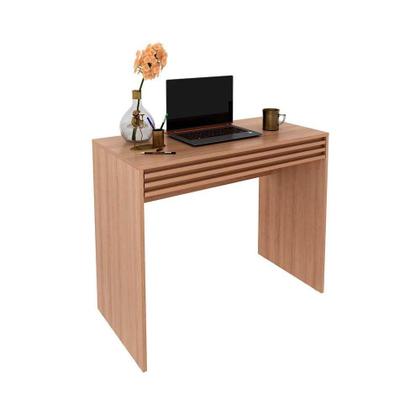 Imagem de Mesa Computador Escrivaninha c/ 1 Gaveta Ripada ME4173 Amêndoa - Tecno Mobili
