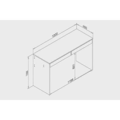 Imagem de Mesa Computador MSM 439 c/ 2 Gavetas Branco - Movelbento