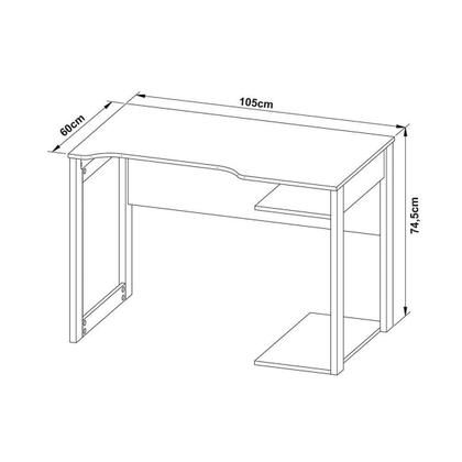 Imagem de Mesa Computador Quarto Gamer ( de Computador + Estante) 2 Peças Preto - Tecno Mobili