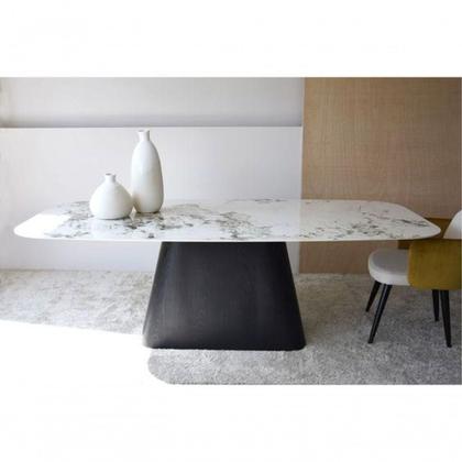 Imagem de Mesa Cone Retangular 235x122cm Base ébano