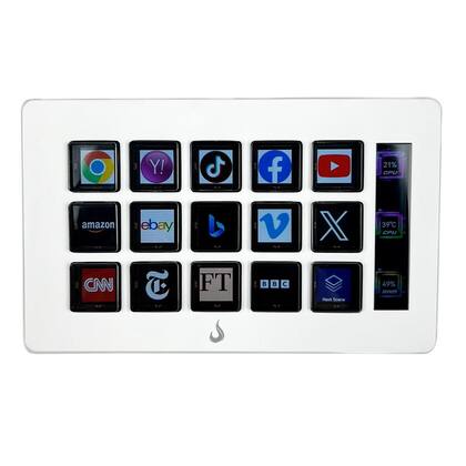 Imagem de Mesa Controladora de Stream Rise Mode Vision 01, 15 Teclas LCD, Atalhos Personalizáveis, Branco - RM-MC-01-W